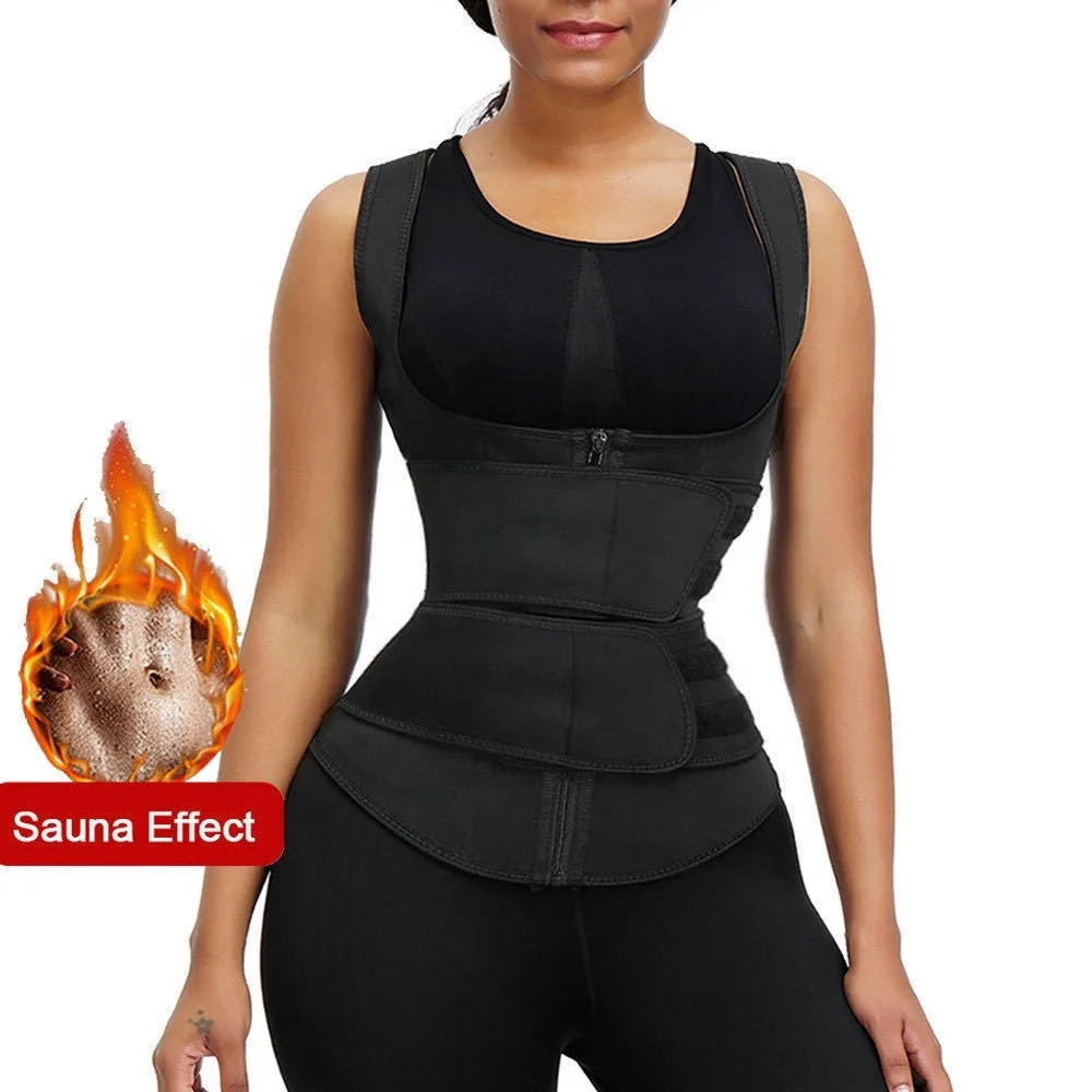 

Z.LESS Wholesale Hot Sweat Slimming Body Shapers Vest Weight Loss Fitness Jogging Training Sweat Suit Perspiration Tank tops, Customized color