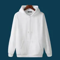 

custom logo 100% cotton men's blank printed hoodies white hoodie