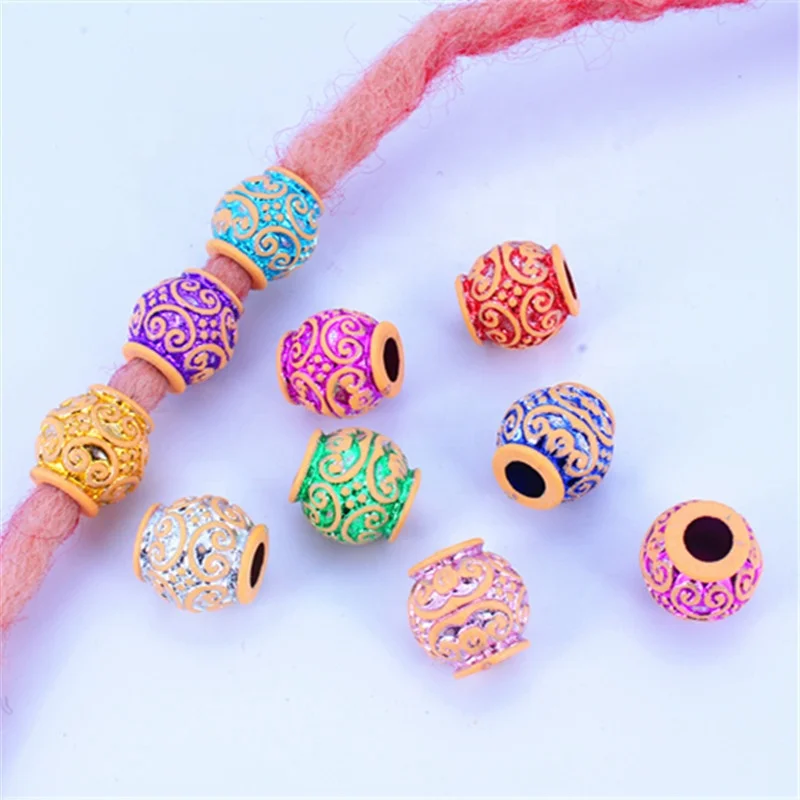 

Genya New Arrival Dreadlocks Viking Hair Tube Beads Turquoise Hair Braid Accessories Painted Letter Wood Rings Hair Decoration, Picture
