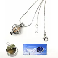 

New Love Pearl Canned Freshwater Cultured Oyster Pearl Pendant Necklace Set Your Own Pearl Charm Jewelry Girls Gift