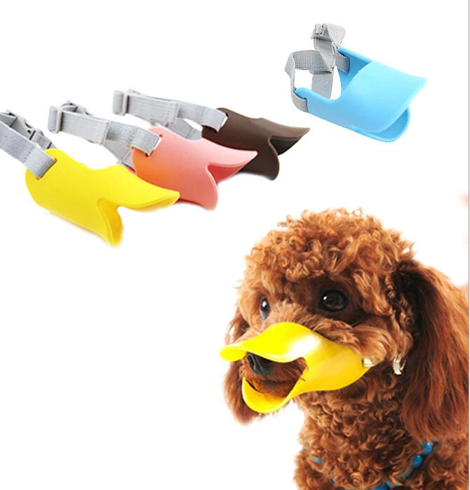 

Custom Best Anti Biting Small Puppy Adjustable Silicone Pet Duckbill Muzzle For Dogs, Blue, pink, yellow, green, brown