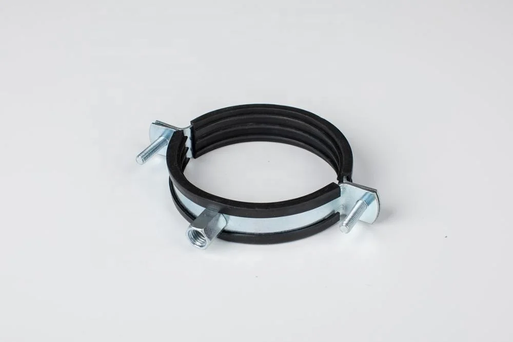 
GALVANIZED STEEL PIPE CLAMP CLIP WITH EPDM RUBBER 