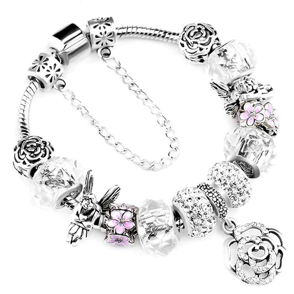 wholesale Fashion Silver Women Crystal charm jewelry turquoise bracelets
