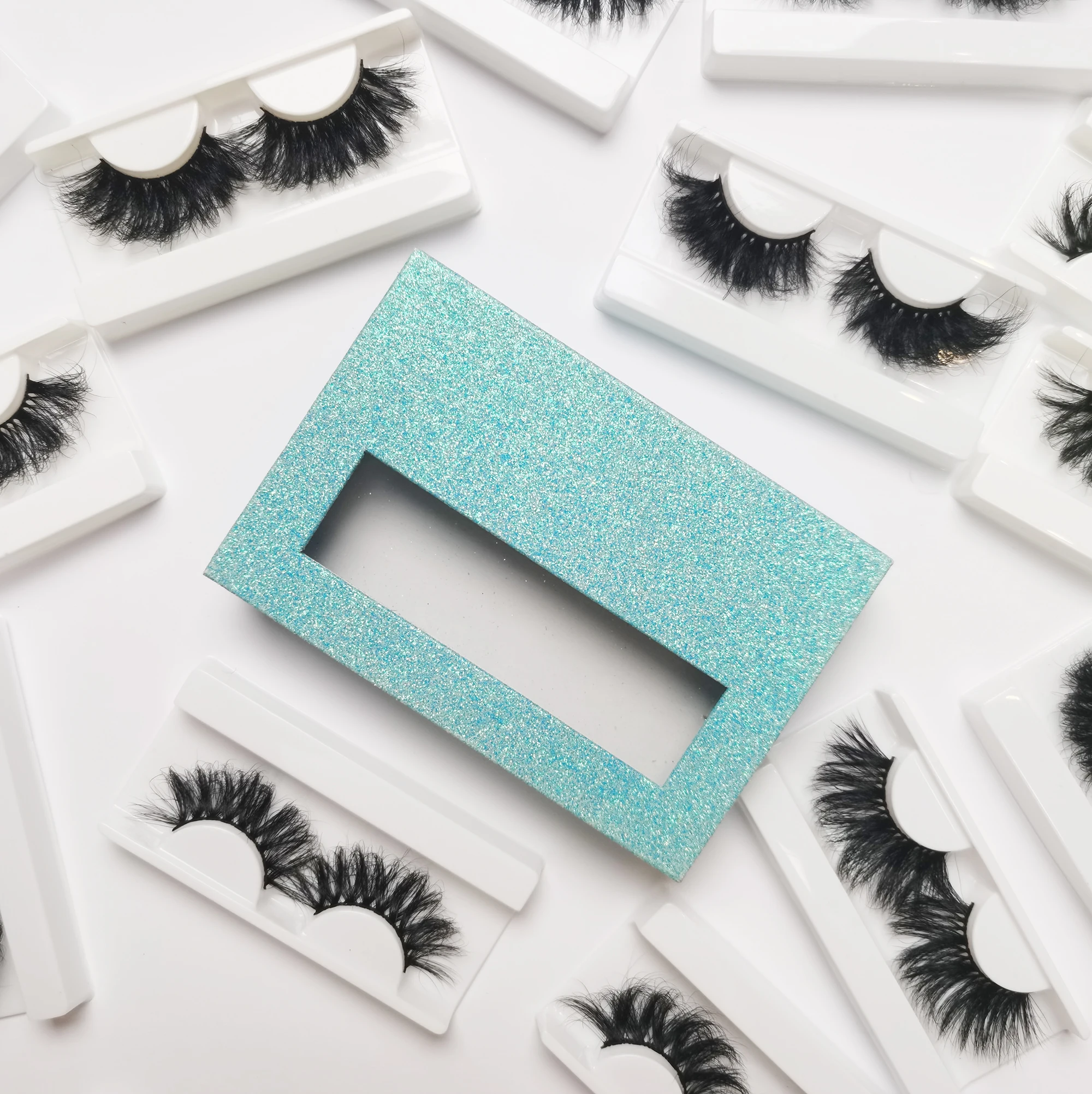 

Discount $1 lashes weekly promotion high quality 5d hot selling fluffy wispy mink eyelashes, Natural black