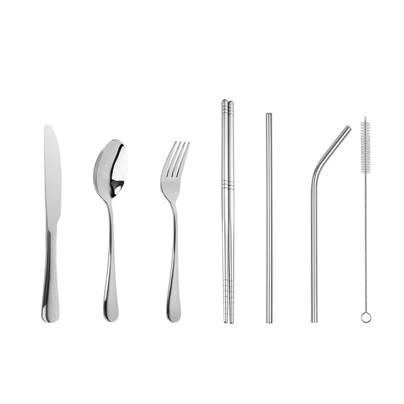 

Travel Cutlery Set Portable Stainless Steel 304 Fork Knife Spoon 18/10 Flatware Set, Silver,gold,rose gold,black,colorful,blue,purple