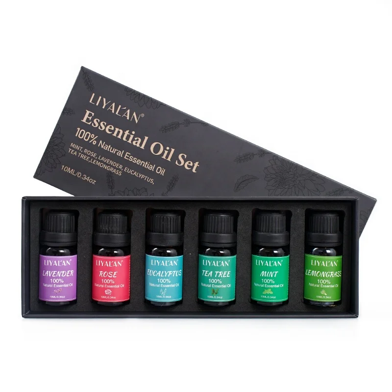 

Wholesale private label 100% pure organic aromatherapy peppermint lavender eucalyptus essential oil set