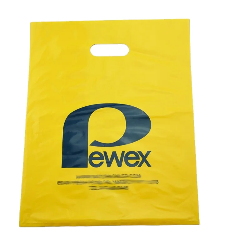 

reusable yellow die cut handle plastic shopping bags, 1-8 colors printing