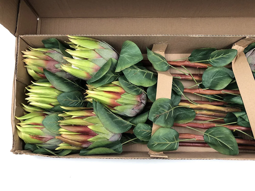 65cm Highend Emulation Stylish Giant King Protea Flower Long Stem Silk Flowers King Protea