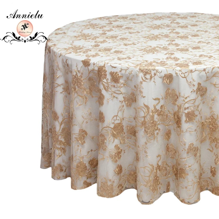 factory sequin gold wedding table cloth fancy hot sale