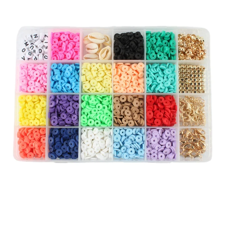 

XuQian 24 Grid Eco-Friendly Handmade Polymer Clay Beads For DIY Jewelry Crafts Supplies, Colors