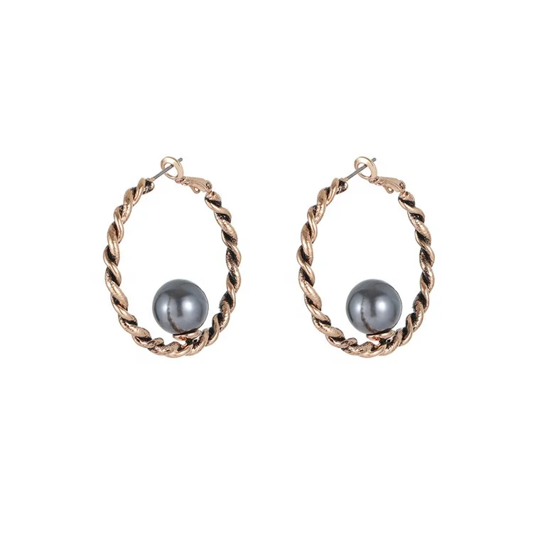 

Chinese Products Pearl Earrings Gold Wedding Bling Sublimation Jwelery Women Earring, Golden