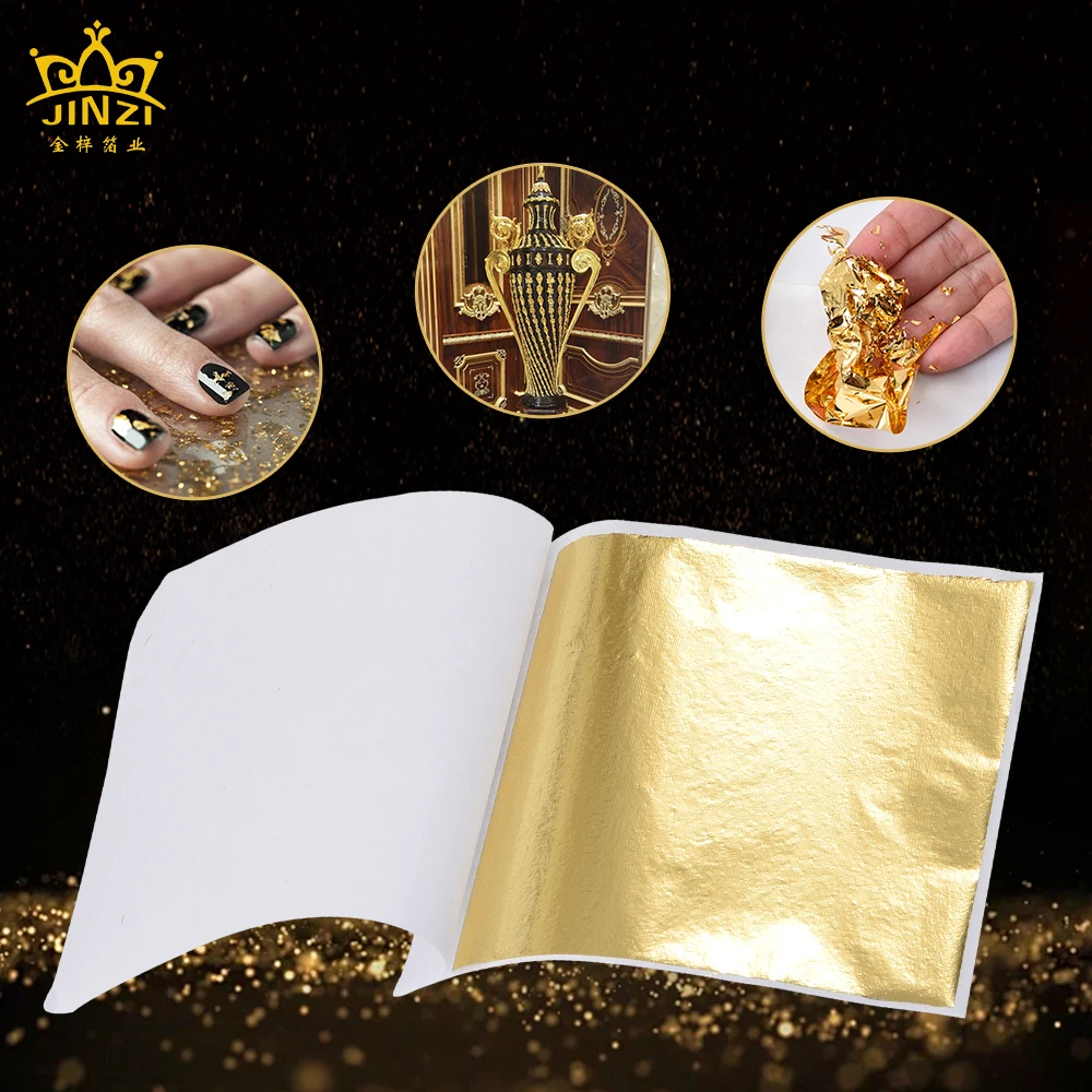 9*9 cm Taiwan Black Leaf Imitation Gold Foil for Gilding Decorating Furniture Art Works Home Furniture Gilding Gold Leaf