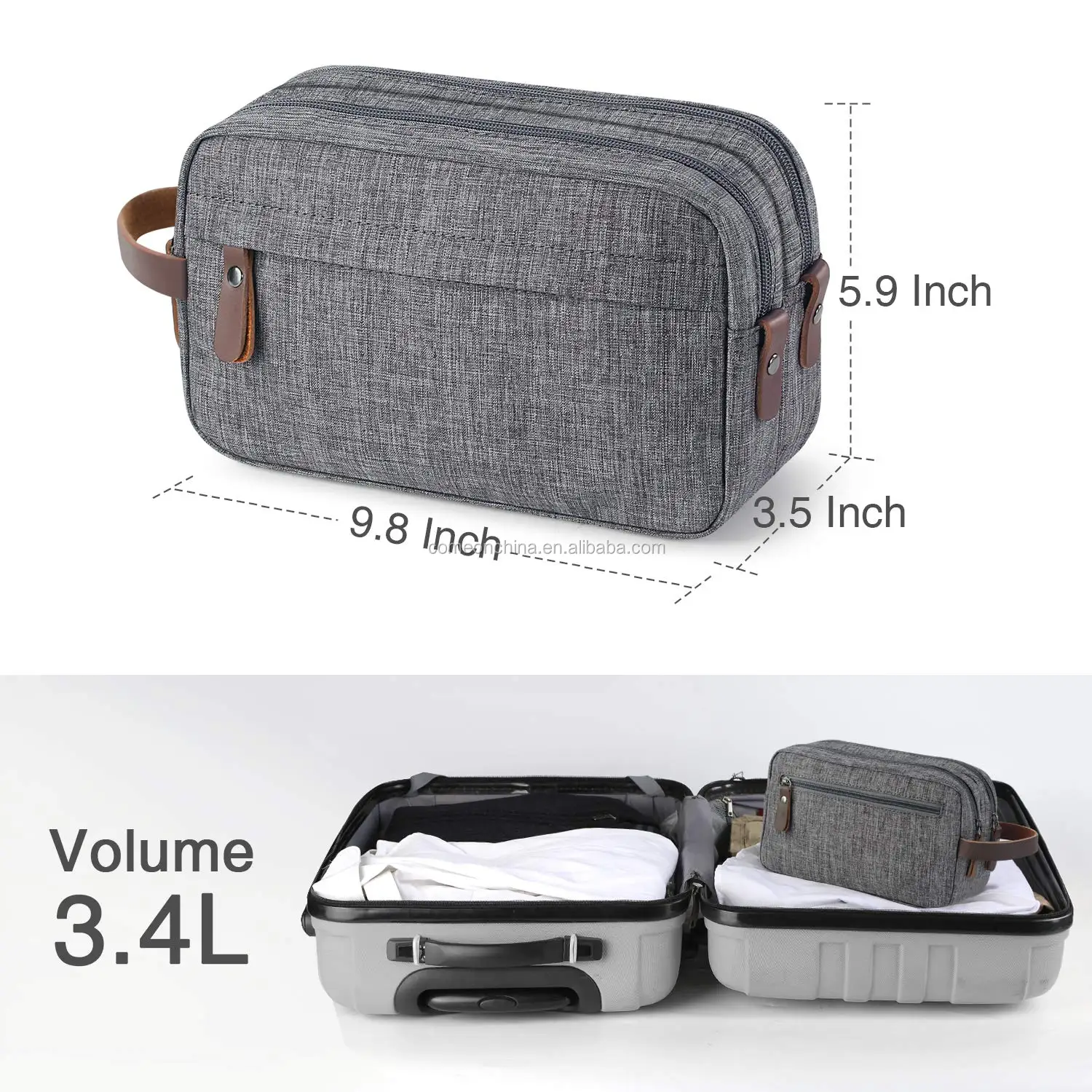 Oem Travel Men Toiletry Bag Hanging Dopp Kit Water Resistant Mens