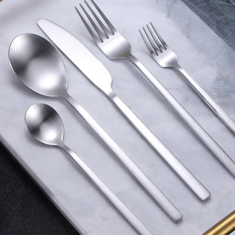 

Flatware Matte Cutlery 5 pieces Set gold weeding 24pcs 30pcs Dishwasher Safe, Silver/gold/coopper/black/rainbow