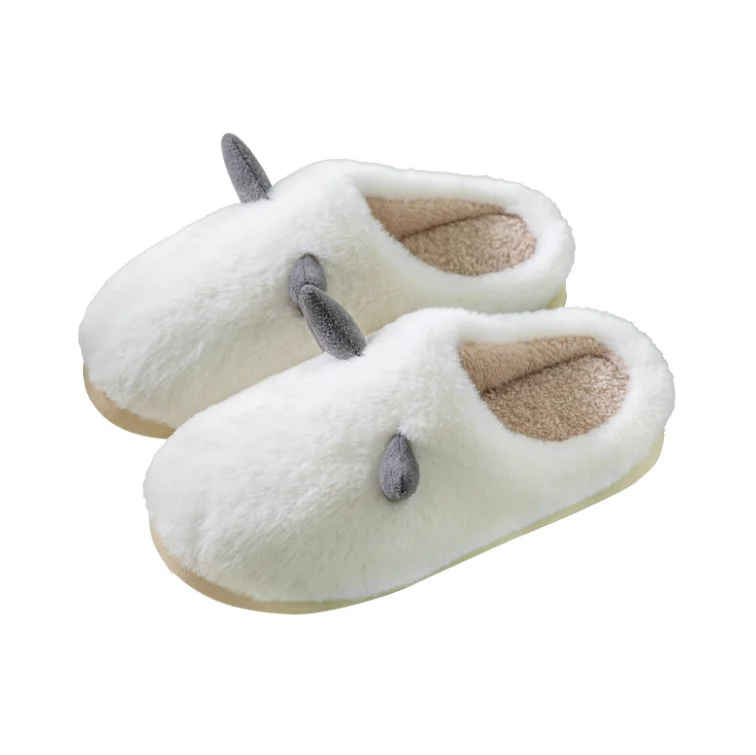 

Winter new cartoon lovers plush cotton slippers home warm anti-skid wear cotton slippers for men and women, As picture