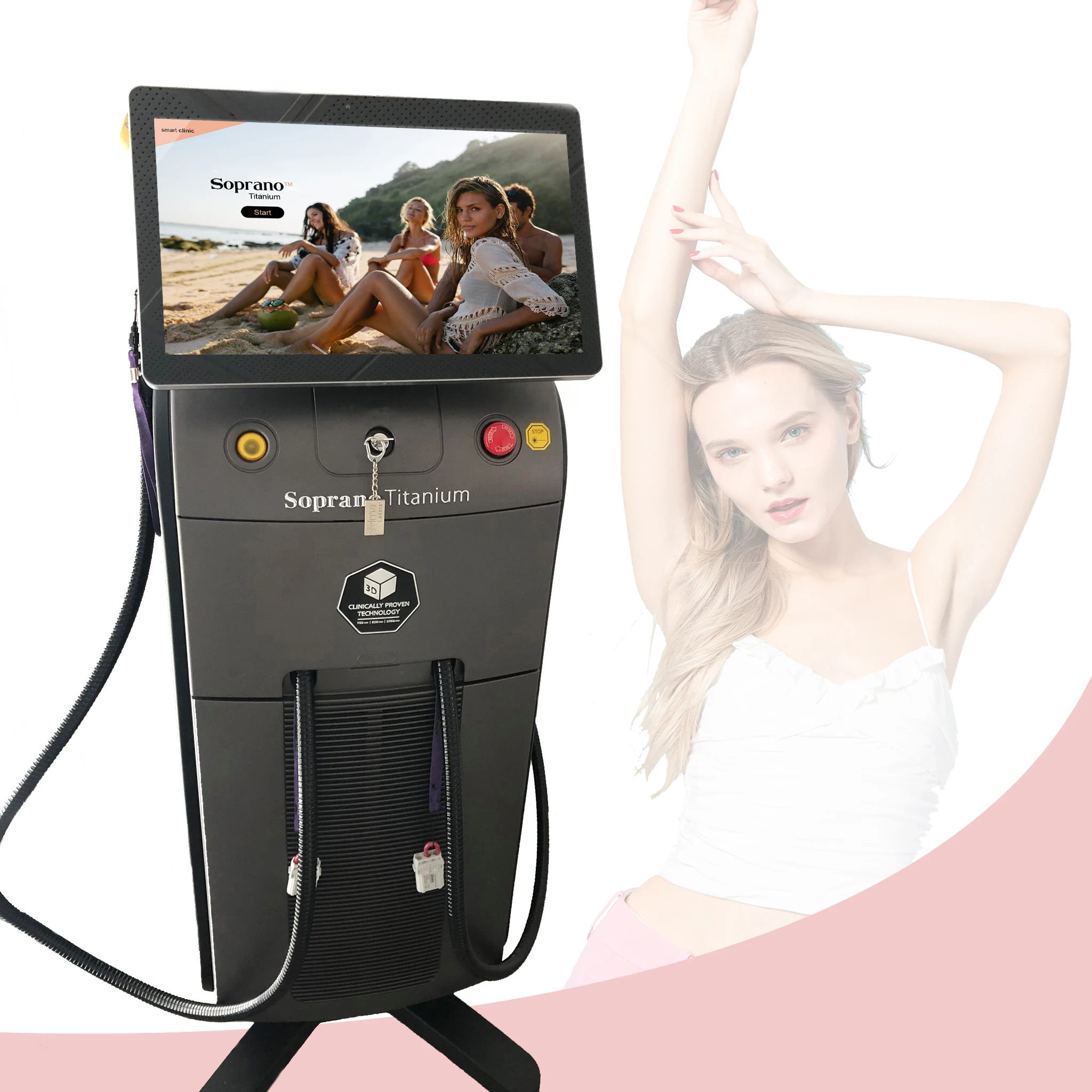 

50% Discount alma diode laser soprano titanium ice/ Diode Laser hair removal/laser diode ice 755 808 1064 hair removal machine