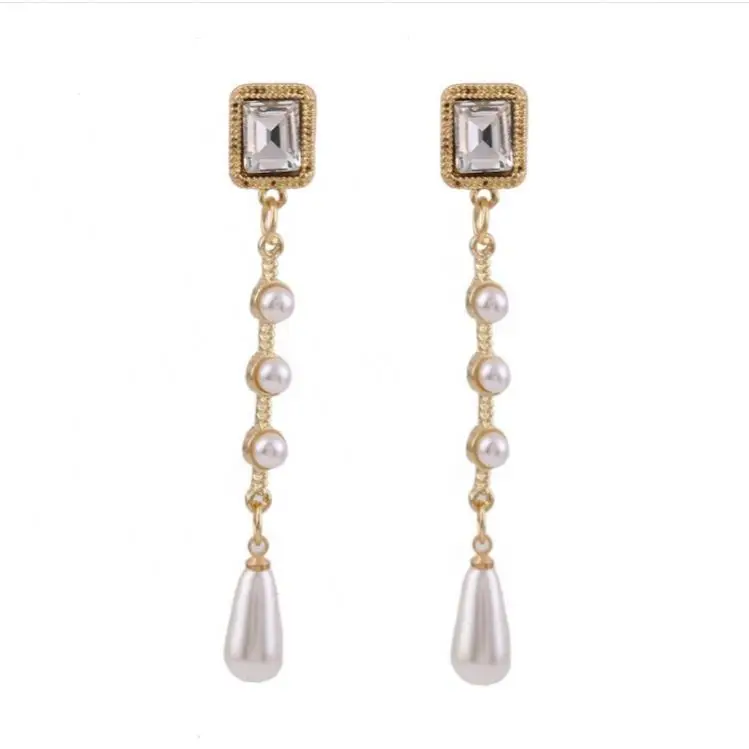 

Long Tassel Pearl Earrings Fashion Temperament Women's Earrings, Picture