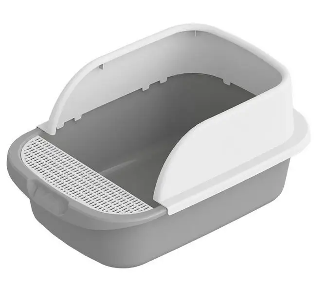 Anti-Splash Open Litter Box Small Sifting Litter Box Detachable High Sides Kitten Toilet Litter Tray Pan Scoop for Cat