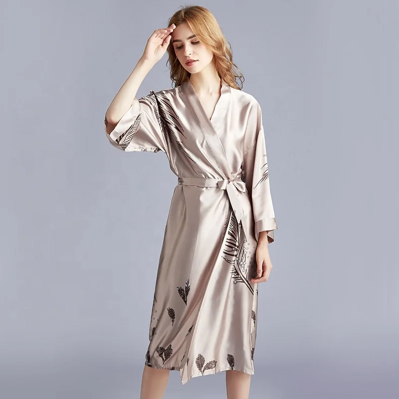

Thin Spring And Summer Long Dressing Gown Women's Home Nightgown