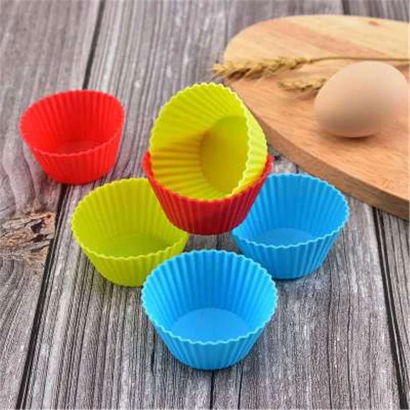

Silicone Round Wrinkle Egg Tart Mold, Red/blue/green