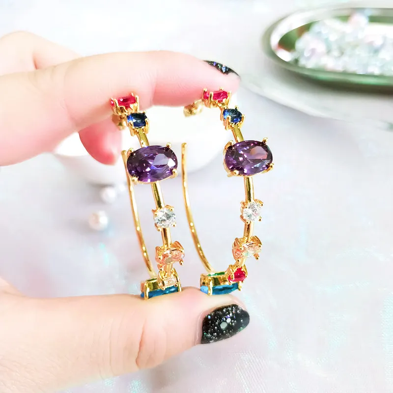 

Wuzhou foxi jewelry cheap 18k gold hoop earrings large
