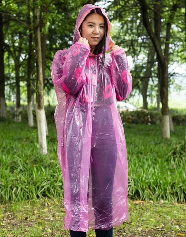 
large amount stock PE Raincoat with elastic Cuff and hood 