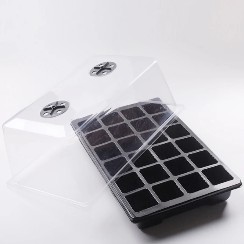 

24-cell seed start pot humidity dome used for seedling greenhouse cultivation