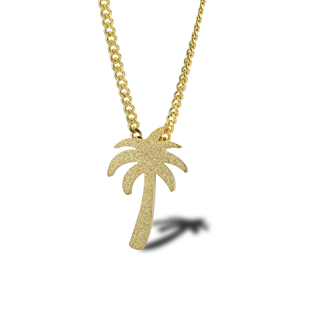 

Joacii RTS Stainless Steel Small Wooden Coconut Tree Necklace, Yellow /white