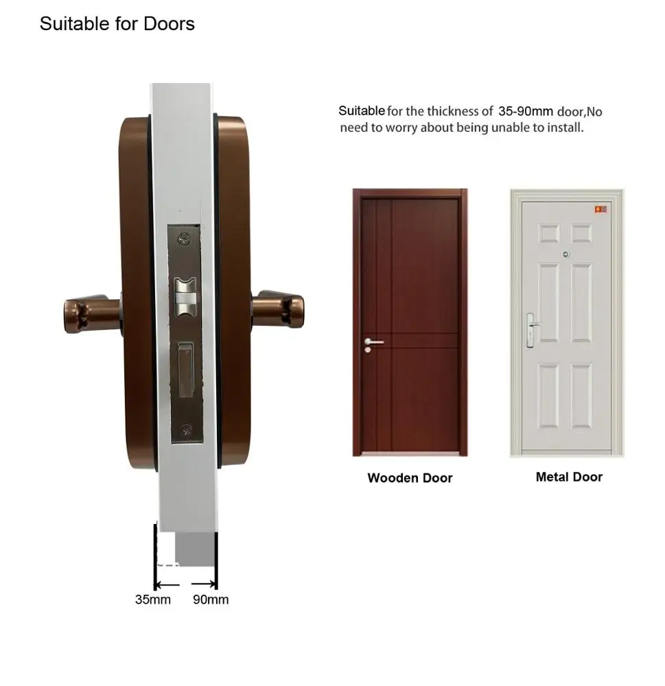 
Yoheen Bluetooth App WiFi Smart Card Digital Code Fingerprint Door Lock for Hotel Apartment Airbnb 