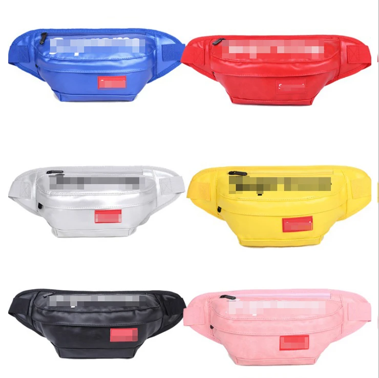 

2020 Custom Logo Brand PU Leather Waist Bag With Zipper Pockets, Colors