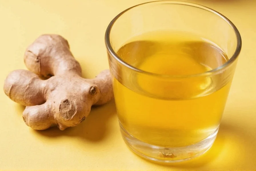 Fresh ginger root sliced for tea preparation with lemon and honey