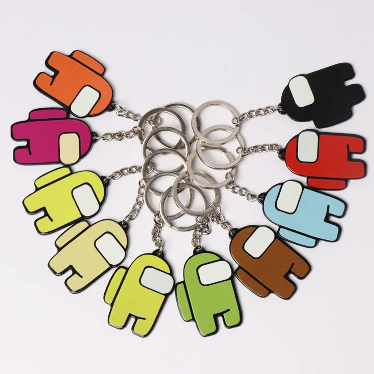 Promotional Among Us Game Keychain Keyring Trust No One Amongus Figure