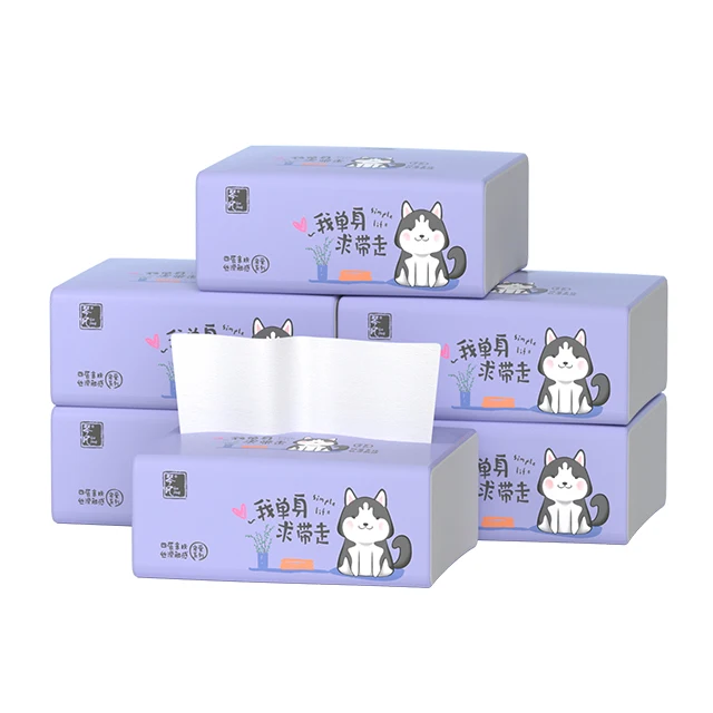 

Factory Direct Price Soft Pack Facial Tissue Cartoon Packing OEM Acceptable Tissue Paper, Natural white
