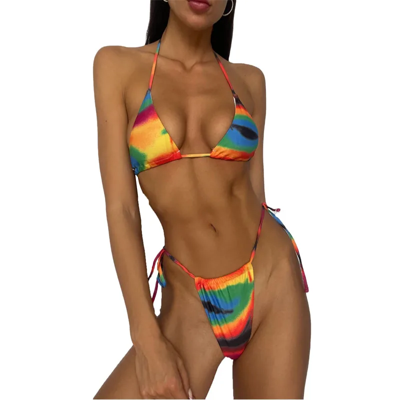 

BN2011 Hot Sale Wholesale Multi Color Knitted Bandage Micro Mini Swimwear Sexy Women Bikini Set, As show