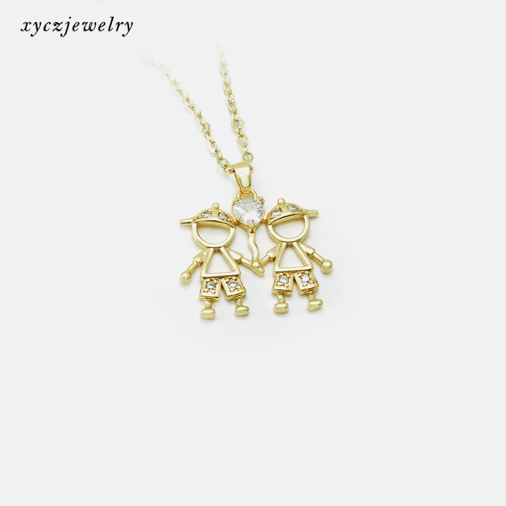 

Fashionable 18K gold plated copper brass jewelry girl gift boys pendant necklace