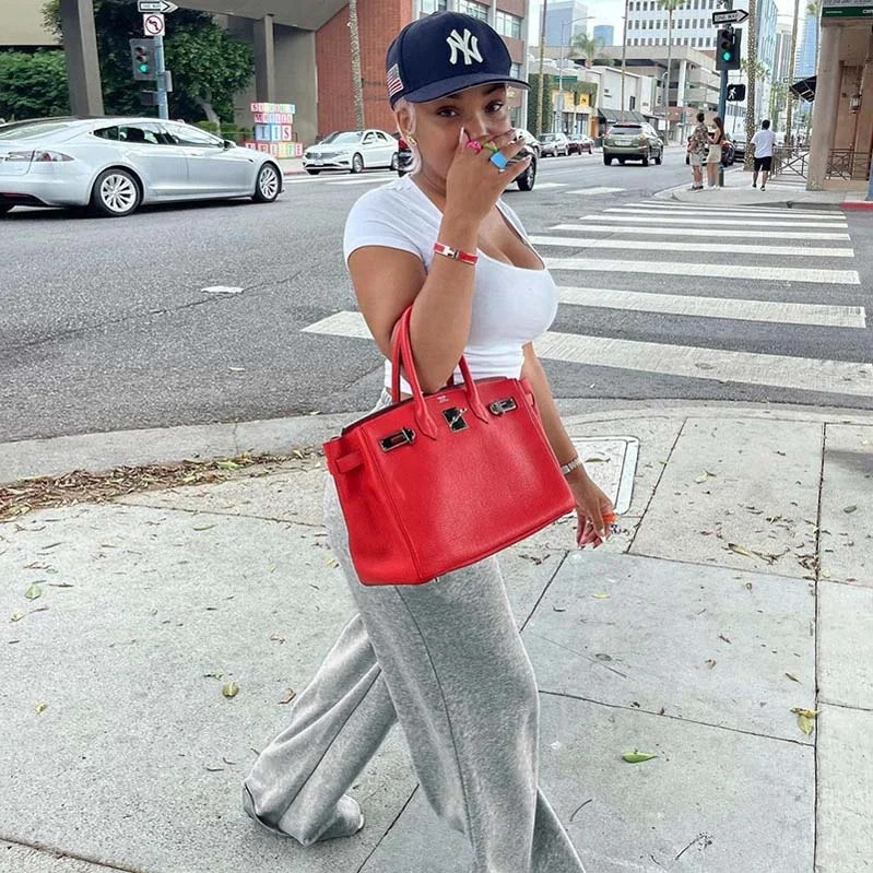 

2022 Amazon hot sale high quality High Elastic Waist Grey Wide Leg Loose Joggers Pants Women Casual Sweat Pants, Picture