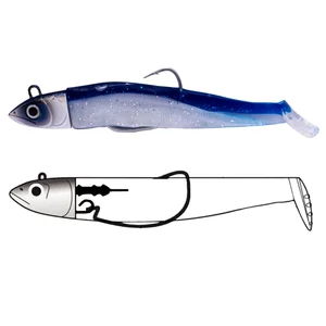 silicone fishing lure Jig Head Sinking Minnow Fishing Lure Soft Shad Jigging Bait