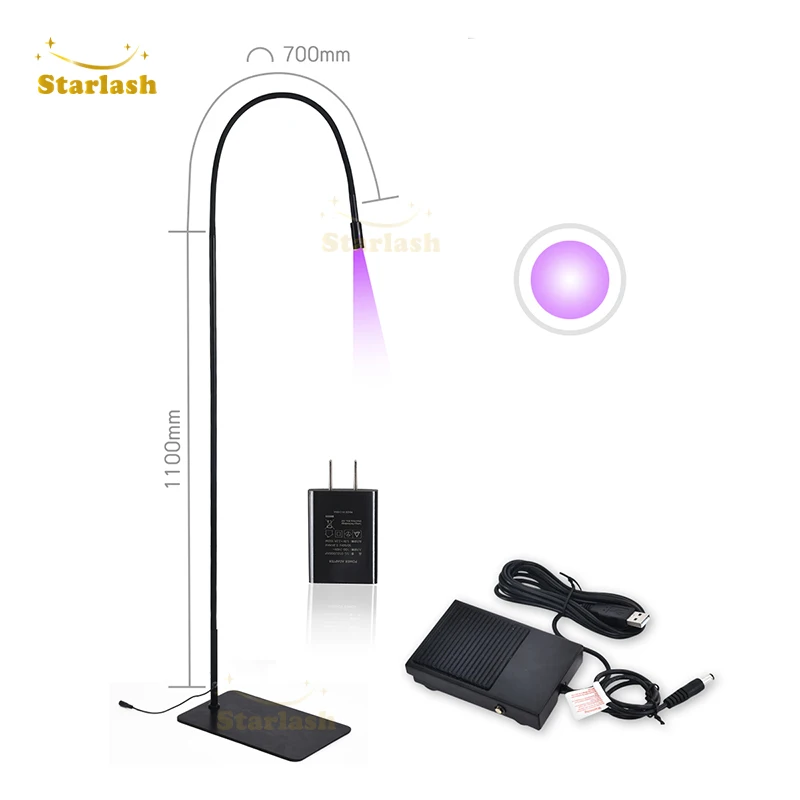 

Star Speed 2023 Hot Sell LED light nail UV adhesive curing lamp UV lamp Stand Type Eyelash Extension UV LED Lamp with foot pedal