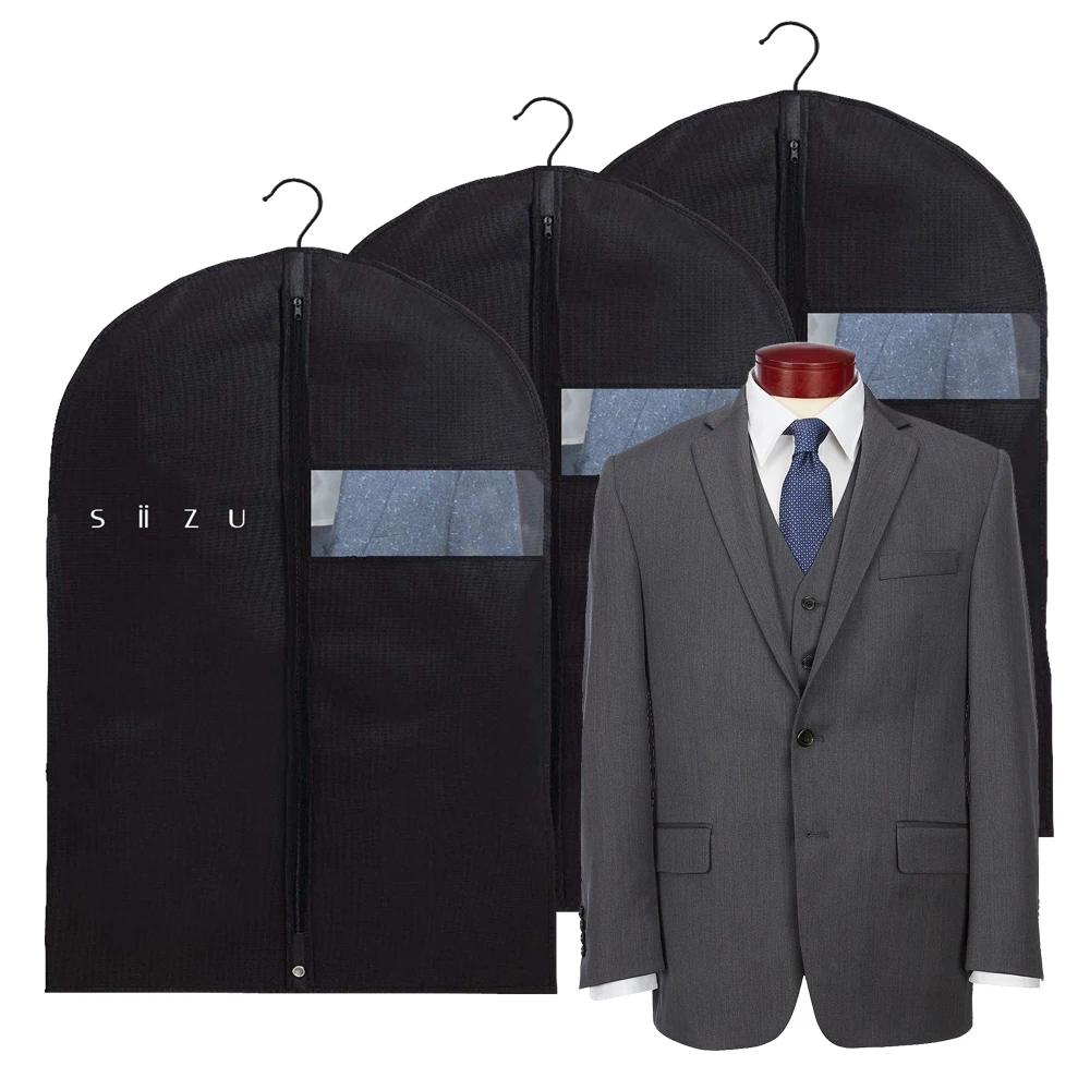 

Custom Logo ripstop black polyester garment bag suit cover, Gray, black , customized color