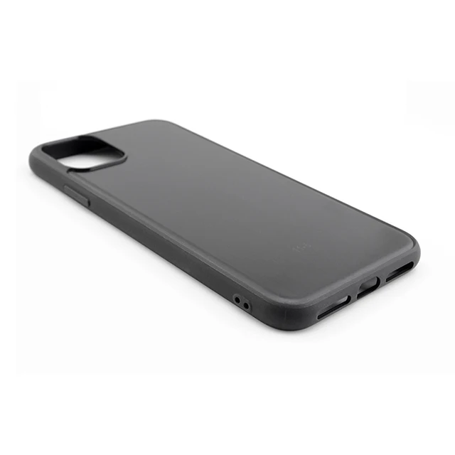 

For iPhone 11 with lanyard hole curved TPU PC grooved material new case, Black