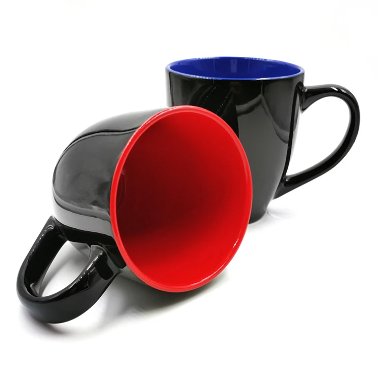 

Amazon Best Sale Popular Product Eco-friendly Porcelain Mugs for Coffee Tea Cocoa Mug Large-sized Ceramic Coffee Mug, Black