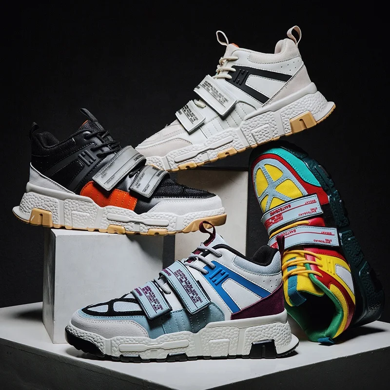
Custom Brand 2019 High Top Skate Shoe Sneaker For Men Leather Upper Walking Shoes Thick Bottom Fashion Sport Shoe JD-Y699 