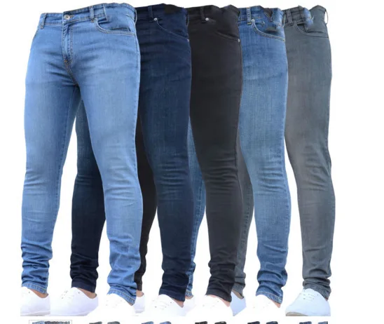 

MS Recruitment agent New style high waisted high class jeans Men Fashion Casual Jeans Pants Male Slim Skinny Jeans, Show as picture