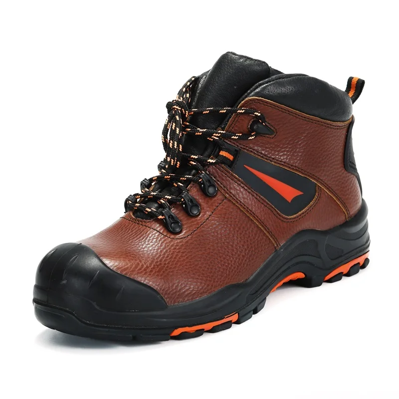 
Genuine Leather safety shoes without lace 