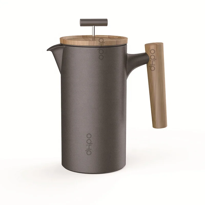 

DHPO wholesale home use microwavable portable insulated black french press, Customized