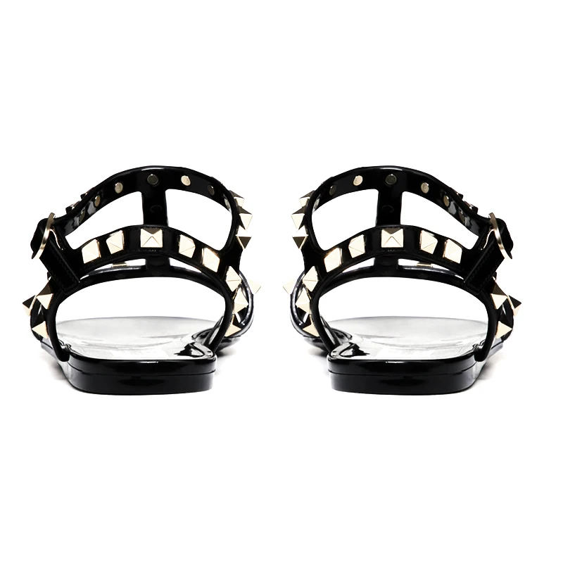Women Flats Shoes Ladies Shoes Flat Casual Rivet Flat Sandal Pvc