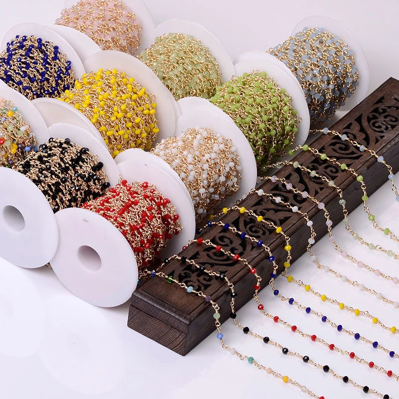 

XuQian Beautiful Bead Chains for Necklace Bracelet Making, Colorful