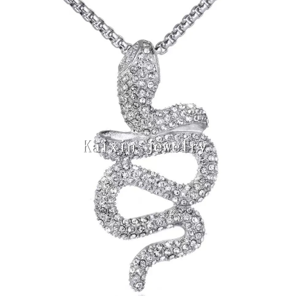 

New stainless steel jewelry personalized snake wings men's stainless steel necklace with Diamond Pendant