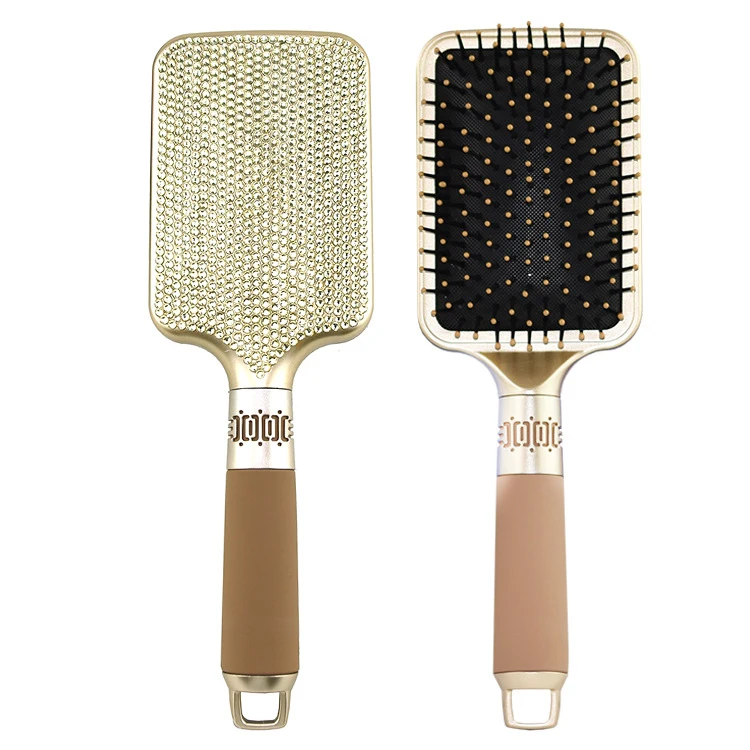 

Black Paddle Cushion Massage Escova De Cabelo Professional Custom Hair Brush