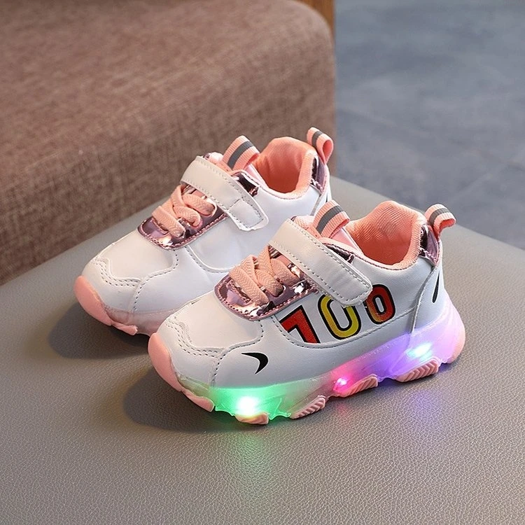 

KF14 New Arrival wholesales led light children sports shoe
